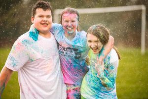 Ercall Wood Academy in Charity Colour run for Red Nose Day..