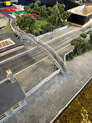 The model of the footbridge over the railway at Llandrindod Wells