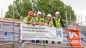 Morris Property team at the bungalow development in Wem