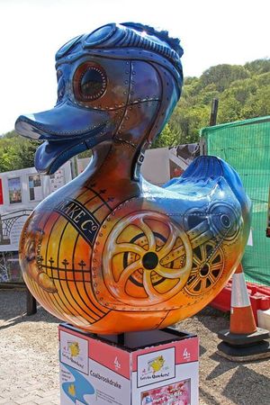 The giant ducks in Ironbridge. Photos: Shaun Dean