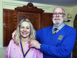 Supporting image for story: New Rotary president gets belated chains of office