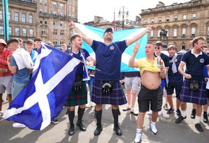 Scotland fans in George Square, Glasgow