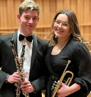 Charlie Dyble, 15, and Josie Lamplough, 18, performed solos during two platinum award winning programmes at a prestigious music festival
