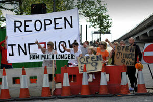 In the summer campaigners staged a protest over the closure of Junction 9