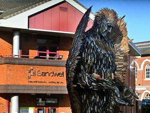 Supporting image for story: Emotional speeches and performances mark arrival of Knife Angel in Sandwell