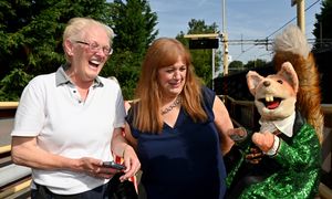 The cheeky fox was spotted conversing with rail users on their journeys