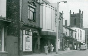 The top end of Owen Street, Tipton, with the Regal Cinema in 1955.
