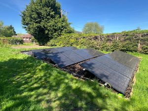 The solar panels destroyed in the blaze. Picture: Bridgnorth Fire Station