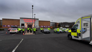 A designated inspection area was set up at the Showcase Cinema car park off Castlegate Way