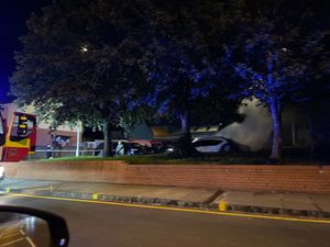 Two fire engines were called to the scene of the fire in Willenhall