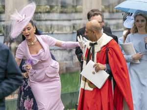 Supporting image for story: Katy Perry stumbles while departing King and Queen’s coronation service