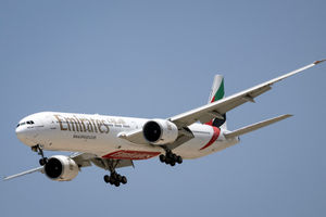 An Emirates airplane. (Photo by FADEL SENNA/AFP via Getty Images)          