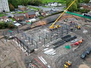 Supporting image for story: Watch: New drone footage shows construction work on Telford's latest Aldi store under way