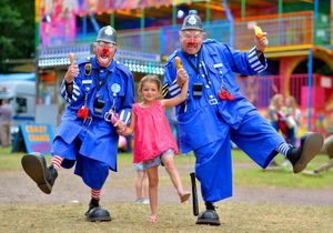 Megan Lock, 6, from Newport with Pcs Bluey and Konk