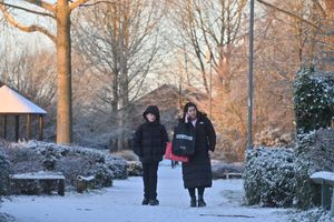 Plenty of people took the chance to talk a morning walk n the winter wonderland