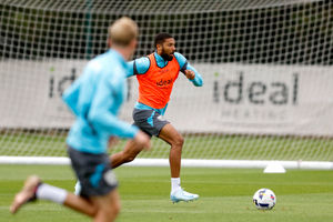 George Campbell on the ball during a West Brom training session (Photo by Adam Fradgley/West Bromwich Albion FC via Getty Images)