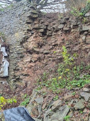 A further collapse has happened at the town wall in Ludlow, by St Laurence's Church. Picture supplied by James Hepworth