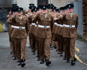 The parade for the Remembrance Sunday commemorations in Dudley