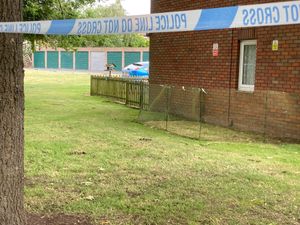 Police tape at the scene in Fowler Close, Wellington