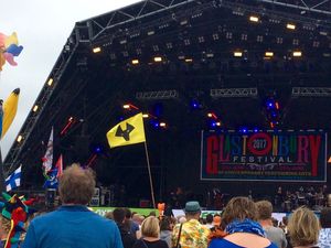 Supporting image for story: Meet the Dudley man behind THAT Glastonbury Wolves flag