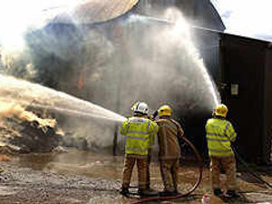 Supporting image for story: Barn inferno destroys hay
