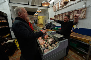 Mr Lavery visited Muddy Pig Butchers in Willenhall during his trip to the Black Country