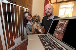 Paul and Nicky with Dash whose contortionist skills are an internet sensation