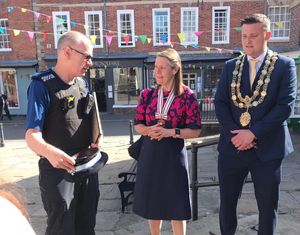 PCSO Goddard with the mayor