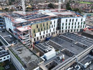 Supporting image for story: 'This is just the start': Major milestone for Shropshire hospitals transformation as new ward block at Shrewsbury hospital 'topped out'