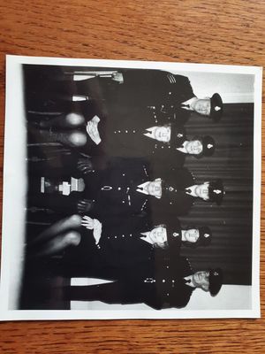 Chief Officer Rogers poses at the beginning of his time in the Special Constabulary. He is pictured middle of the back row, with his wife June front row, first from the right
