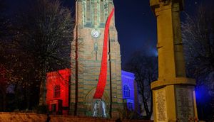 The cascade on the side of St Peter's Church in Cradley is one of a number across the Diocese of Worcester