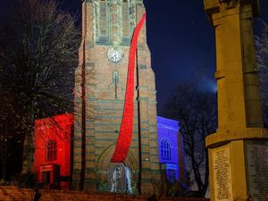 Supporting image for story: Cascades of poppies placed on churches in Dudley and Kidderminster to mark Remembrance
