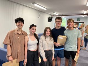 Supporting image for story: Celebrations for A-Level students at Stafford school