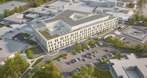 The building would be constructed next to the current main entrance. Image: AHR Architects