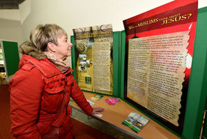 Tracy Hall reads up at the mosque