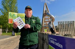 Chris Pettman, the Chair of the Friends of Telford Town Park, with the guide the group produced.