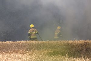 The fire in Child's Ercall was tackled by Shropshire Fire and Rescue Service firefighters. Photo: Lee Hart 
