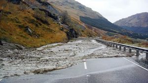 A landslide on the A83 Rest and Be Thankful in Argyll and Bute (Bear Scotland/PA)