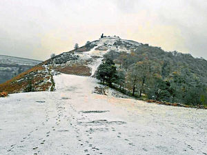 Supporting image for story: Car almost skids off edge of Clee Hill as snow hits Shropshire