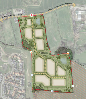 The illustrative masterplan for Bellway’s proposals for the land south of Stone Road, Eccleshall
