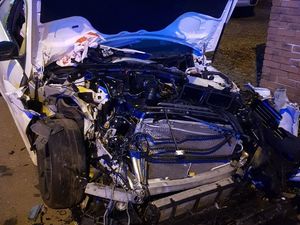 Supporting image for story: Woman taken to hospital as car mangled in Bloxwich crash