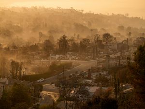 Supporting image for story: Fires devastating Los Angeles grow more slowly as fierce winds die down