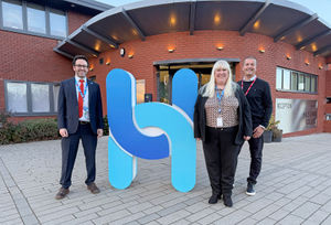 L-R: Andrew Woodford and Jacquie Carman at Halesowen College and Tim Hubbard (Your Digital Hub)