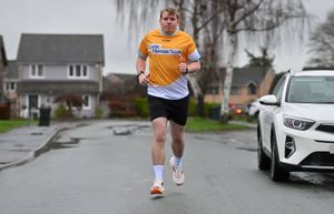 Tom Dyas in training for the London Marathon. His is raising money for The Cystic Fibrosis Trust