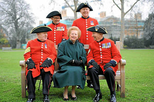 Baroness Margaret Thatcher meeting a group of Chelsea Pensioners in 2008