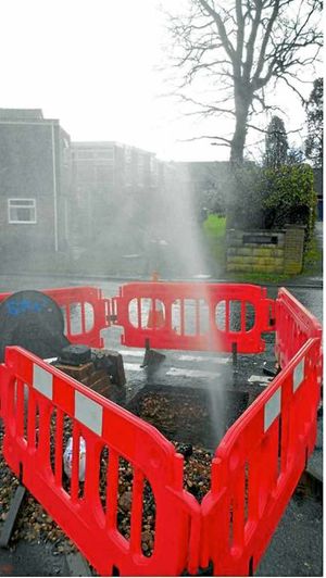 The leak in Oswestry. Photo: Rob Whitchurch @Wally247
