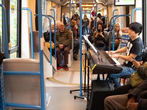 Supporting image for story: Concert pianist is music to the ears of Wolverhampton-Birmingham tram passengers