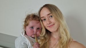 One-year-old Ollie, with mum, Jasmin Roberts