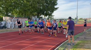 Some of the runners getting underway at Shropshire Shufflers' Night of the PBs
