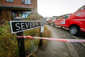 Emergency services at the incident in Cressage